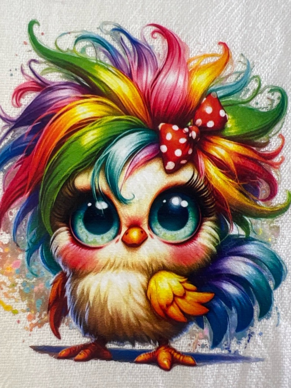 Rainbow Chicken Kitchen Towel Colorful Chicken Decorative Dish Towel